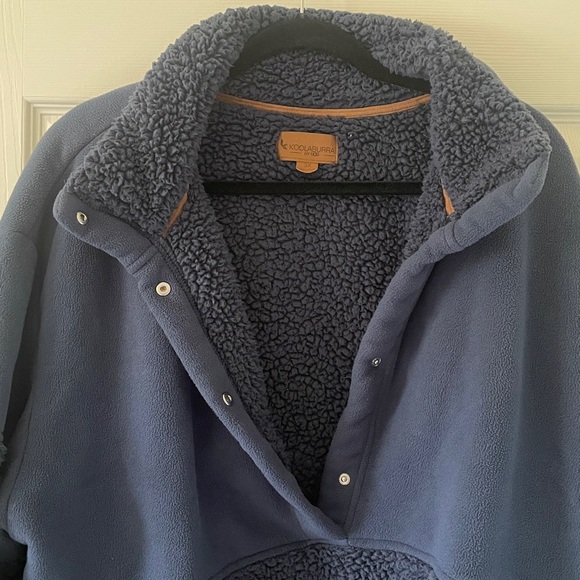Koolaburra by UGG Sherpa Pullover 1/2 Button Navy 3X - Picture 2 of 6